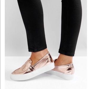Metallic Gold Platform Sneakers